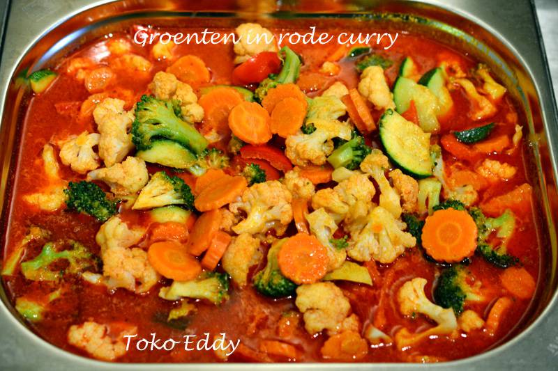 Groenten in rode curry